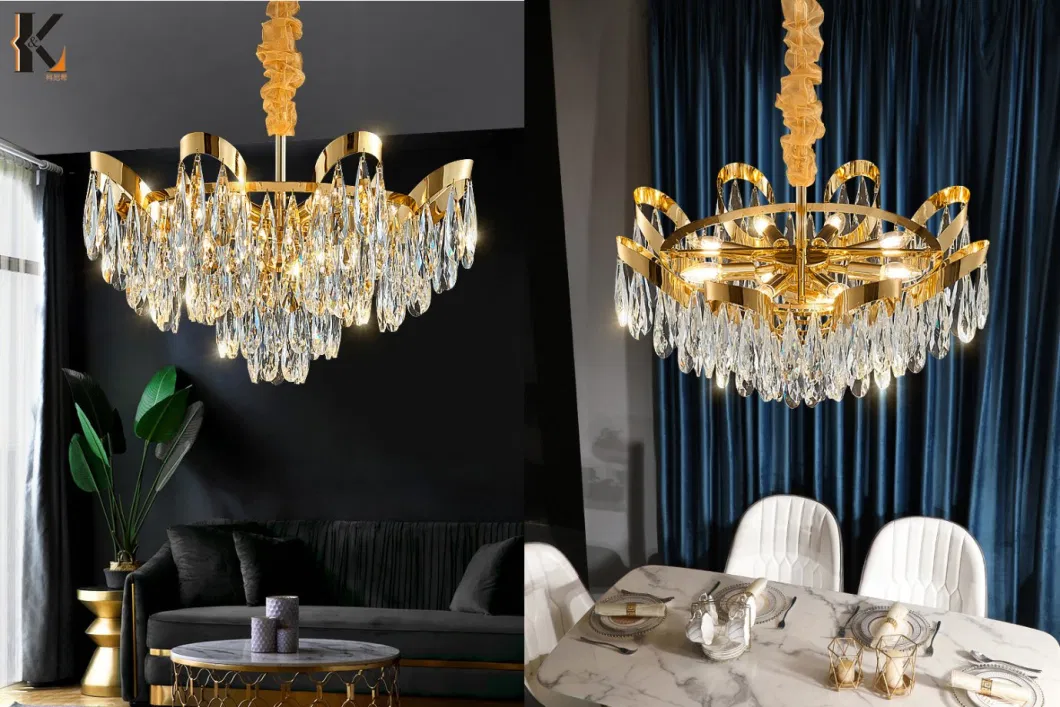 Konig Lighting Empire Raindrop Crystal Pendant Light High Quality Traditional Luxury Home Decor Lustre Lamparas Fixture Dining Living Crystal Chandelier Lamp
