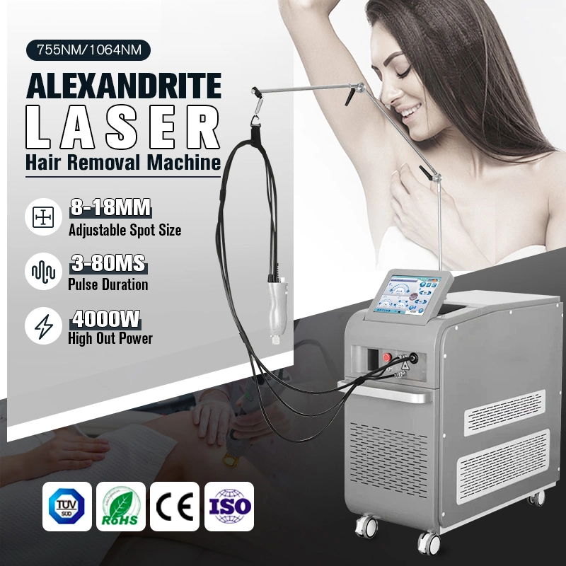 755nm 1064nm Alexandrite YAG Nitrogen Jet Skin Cooling Fiber Conducted Laser Permanent Hair Removal Alexandrite Laser Machine