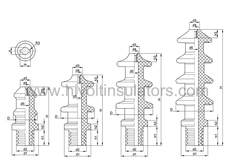 DIN Standard Hv &amp; LV Transformer Bushing Insulators for Substations