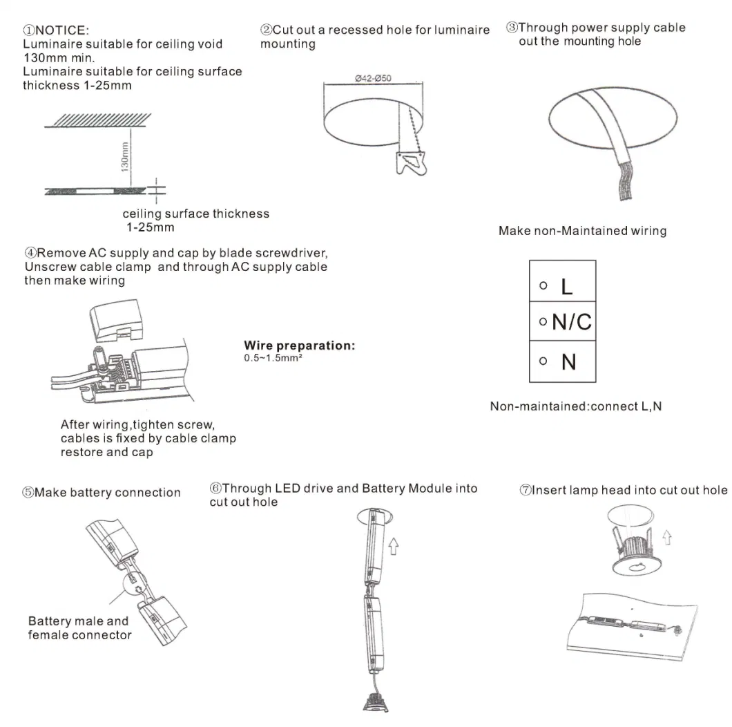 LED Backup Light, LED Emergency Recessed Downlight