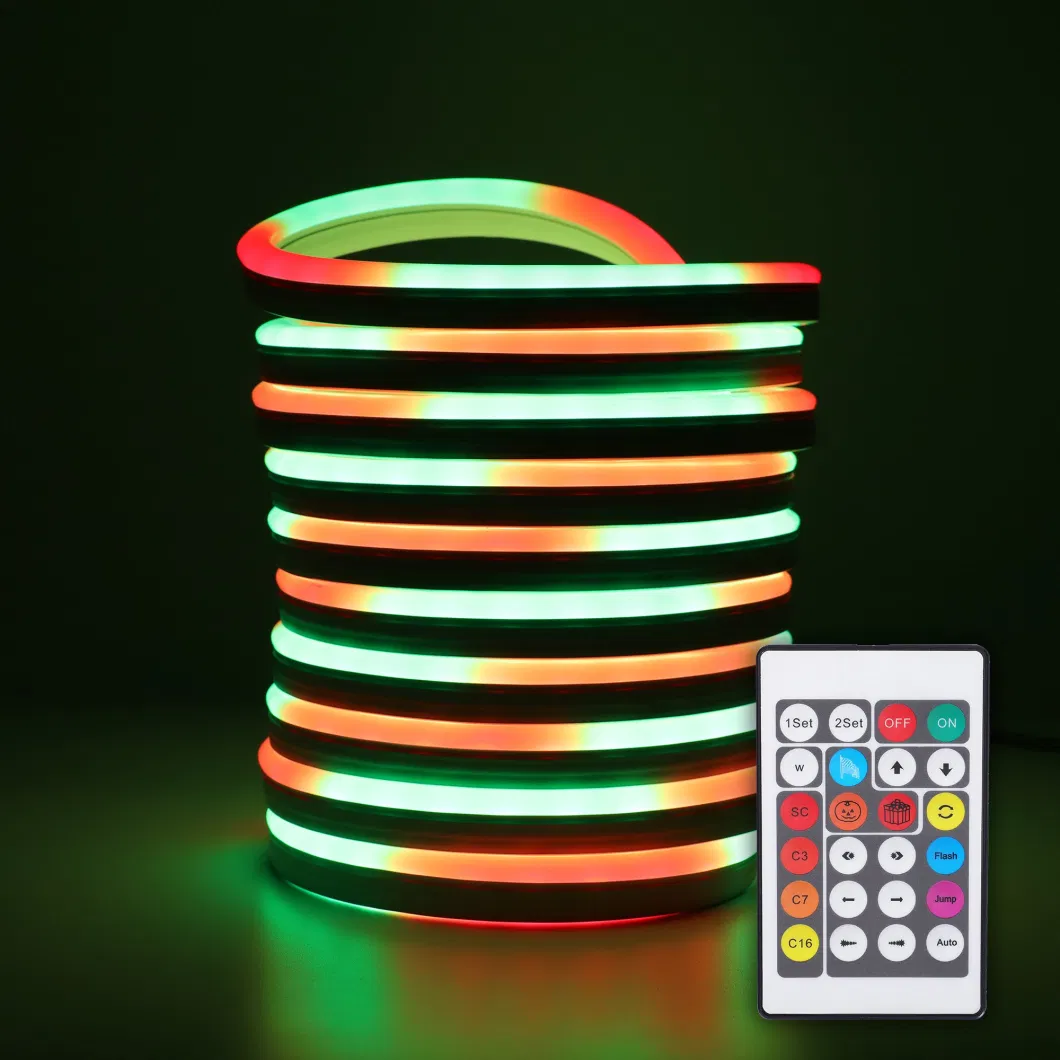 5m RGB LED Neon Strip Smart Flexible Lighting Chasing 60W IP65 PVC Body for Indoor/ Garden Blue/ Green/ Yellow CCT