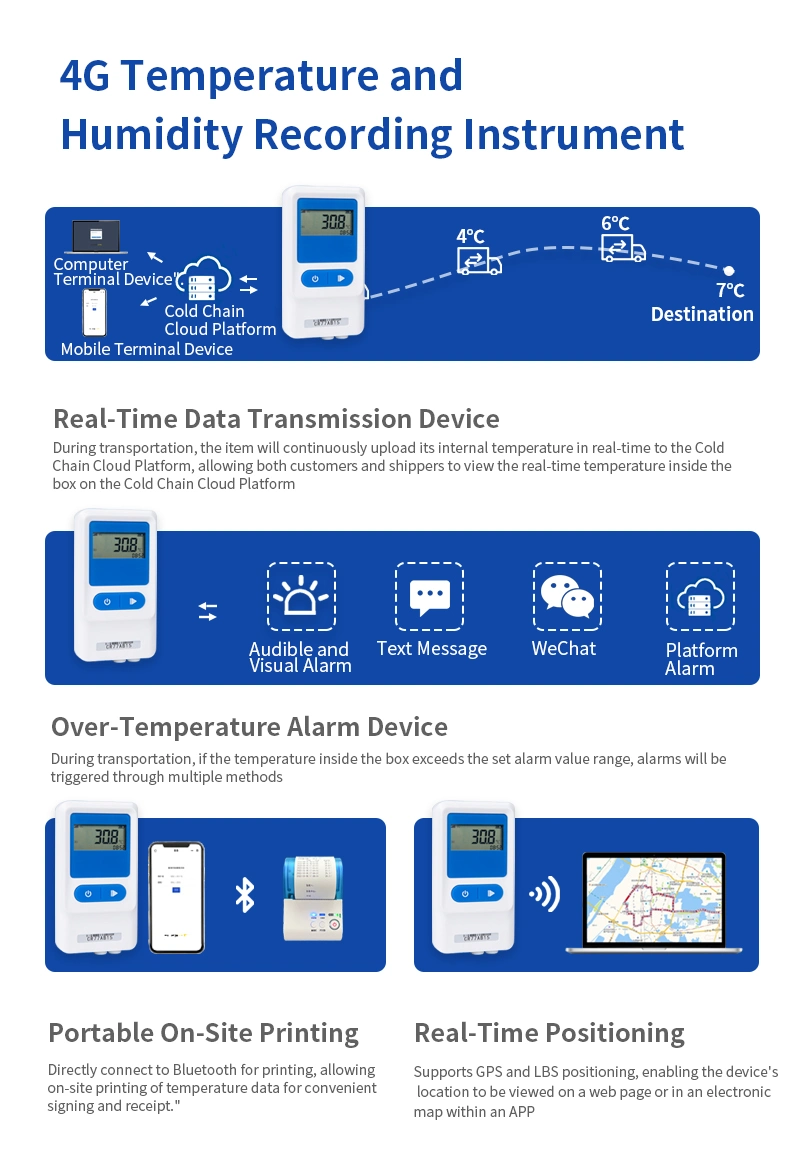 Temperature and Humidity Recorder Cold Chain Laboratory Detector Temperature and Humidity Transmitter Digital Temperature Sensor