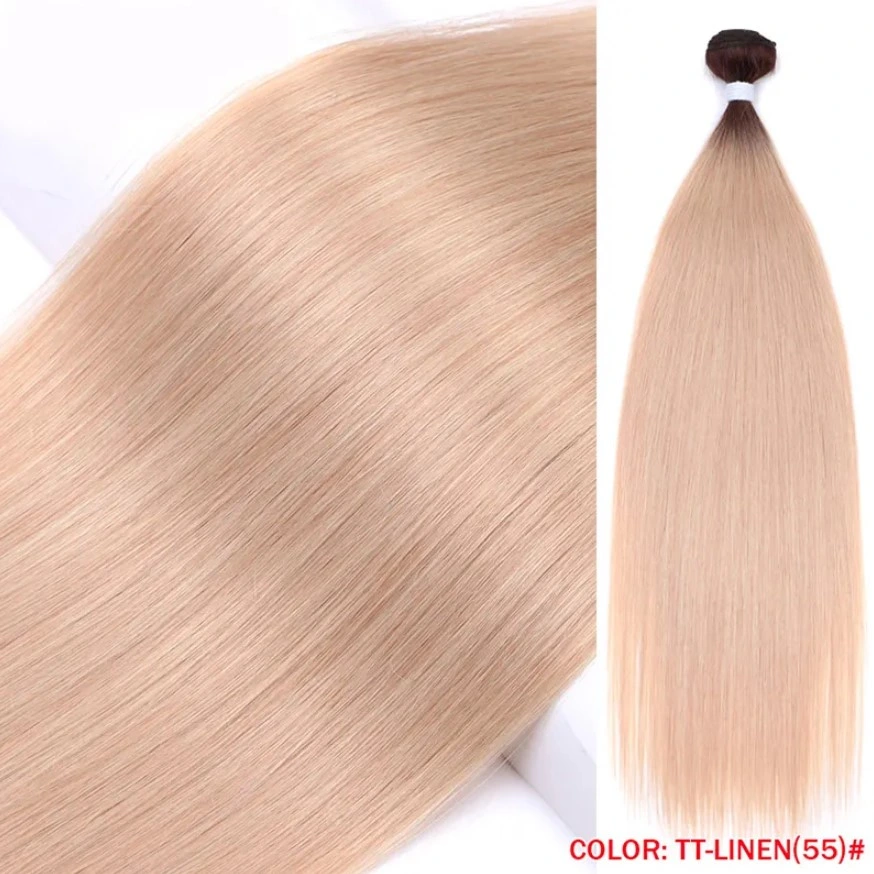 For Women Sleek Wholesale Vendor Straight Blond Ombre Synthetic Hair Extension