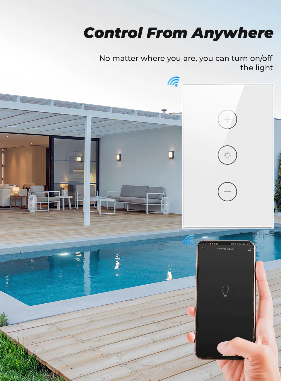 Tuya Smart Dimmer Switch Wireless Wall Switches Remote Control