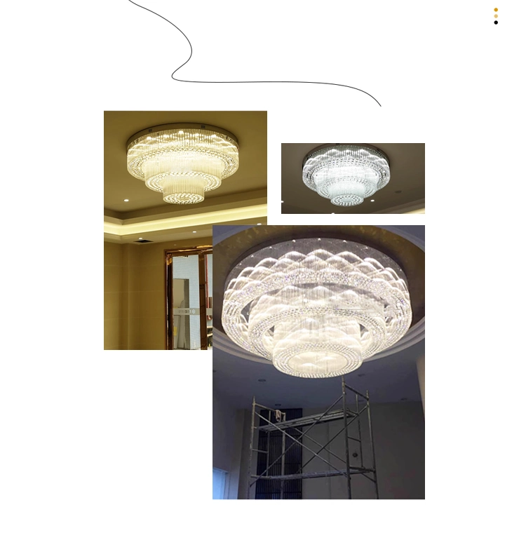 Luxury Home Decoration Living Room Large Crystal Hotel Lobby Modern LED Chandelier Dining Room Lighting Fixture