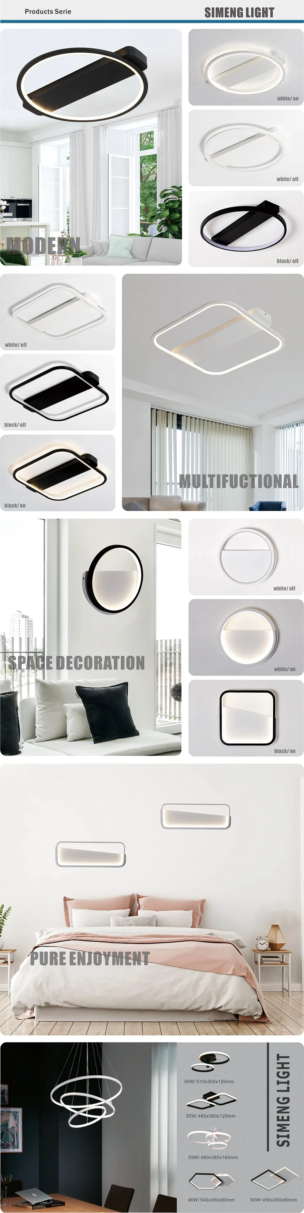 Contemporary LED Surface Mounted Rectangle Shape LED Ceiling Lighting for Hotel Living Room