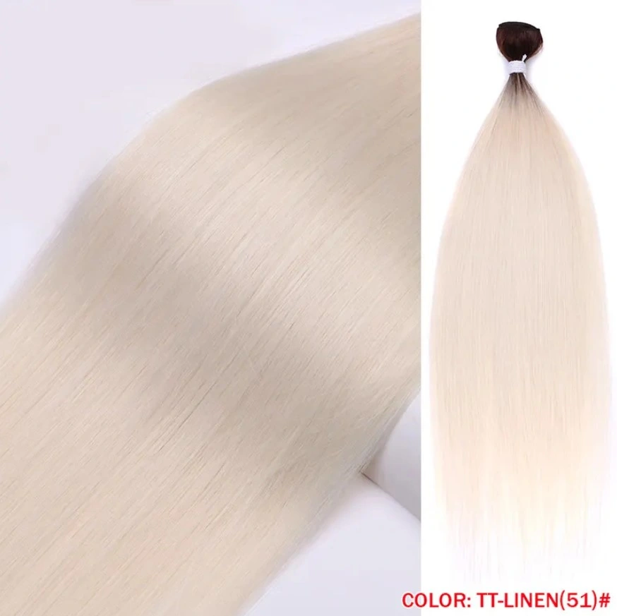 For Women Sleek Wholesale Vendor Straight Blond Ombre Synthetic Hair Extension