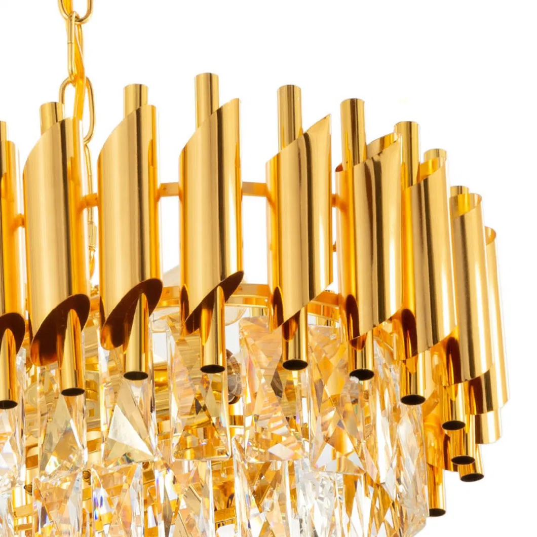 Zhongshan Oval Indoor Ceiling Chandelier Gold LED Home Modern Crystal Pendant Lights