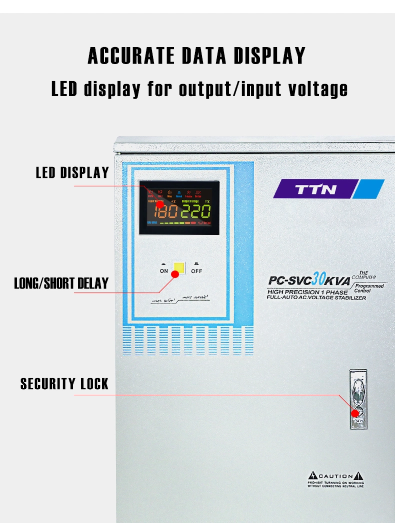 Ttn 150-260V AVR Single Phase Servo Motor Cabinet Voltage Stabilizer AC Automatic Voltage Regulator