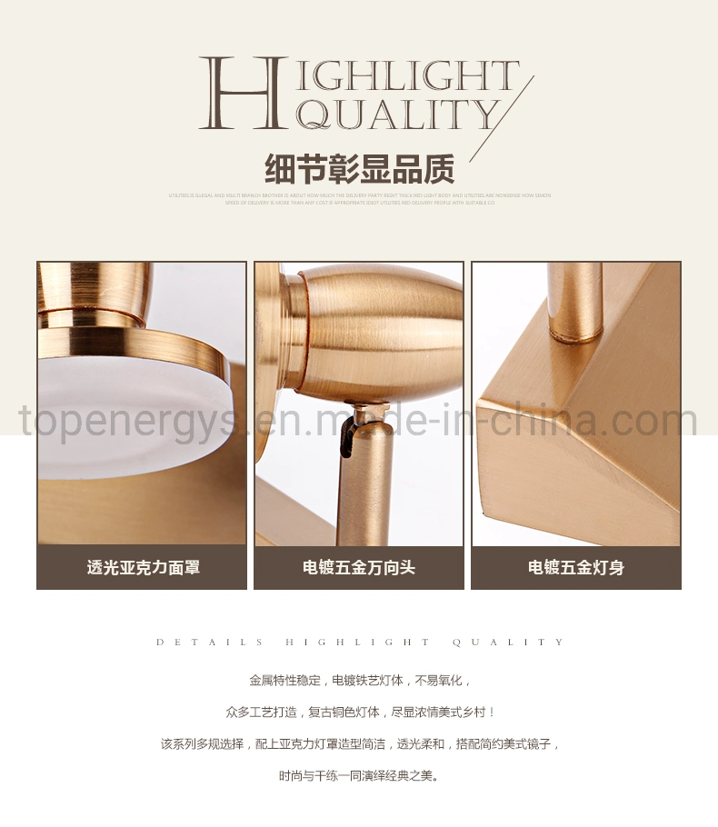 Vanity Light Bathroom Fixtures for Home LED Wall Lamp Sconce Indoor Dressing Mirror Lighting Aluminum Acryl Lamps