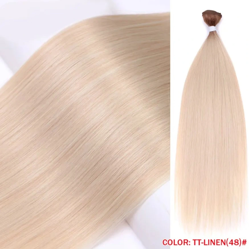 For Women Sleek Wholesale Vendor Straight Blond Ombre Synthetic Hair Extension