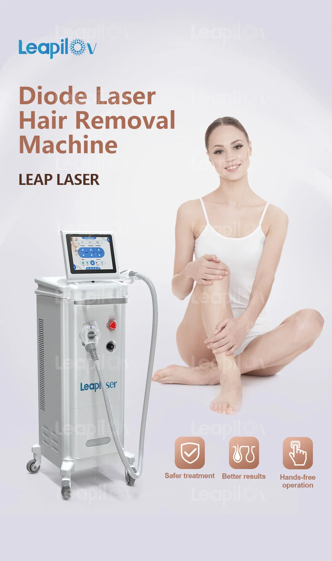Laser 755nm Alexandrite 1064nm ND YAG with Nitrogen Cooling Fiber Conducted Laser for Salon