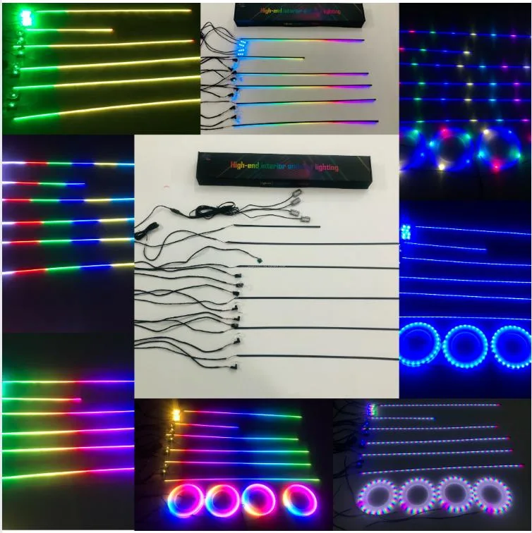 Custom Kit Car Interior Acrylic LED Strip Atmosphere Lamp APP Control Wireless Ambient Lighting for Car Doors Handle