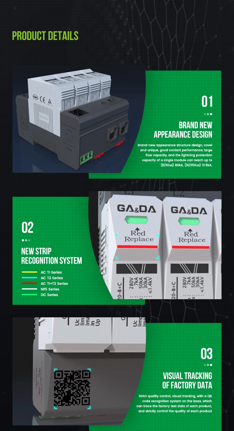 AC SPD G2040dz-280-2p Transient Voltage Surge Suppressor for The Power Supply Against High Voltage Peaks Tvss