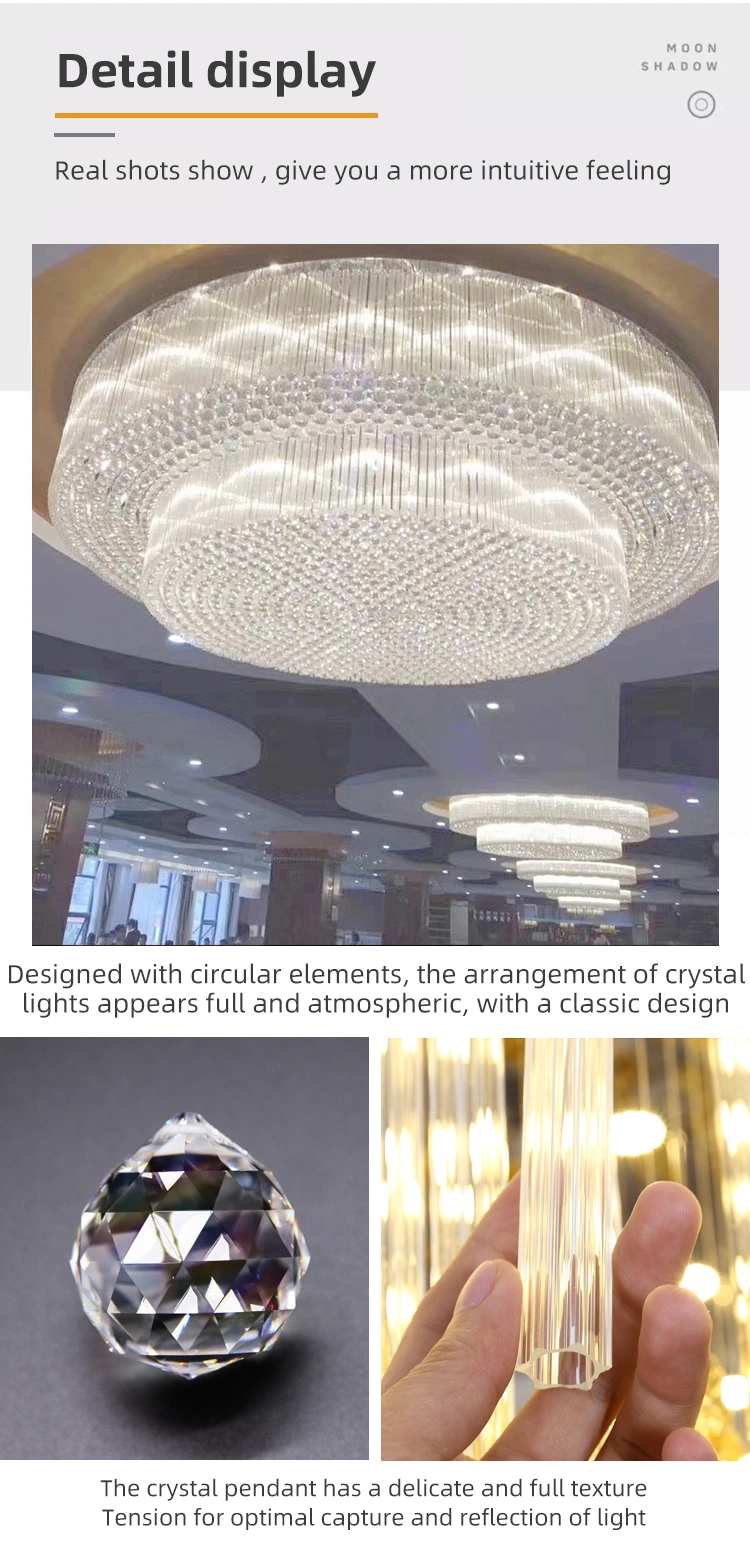 Luxury Home Decoration Living Room Large Crystal Hotel Lobby Modern LED Chandelier Dining Room Lighting Fixture