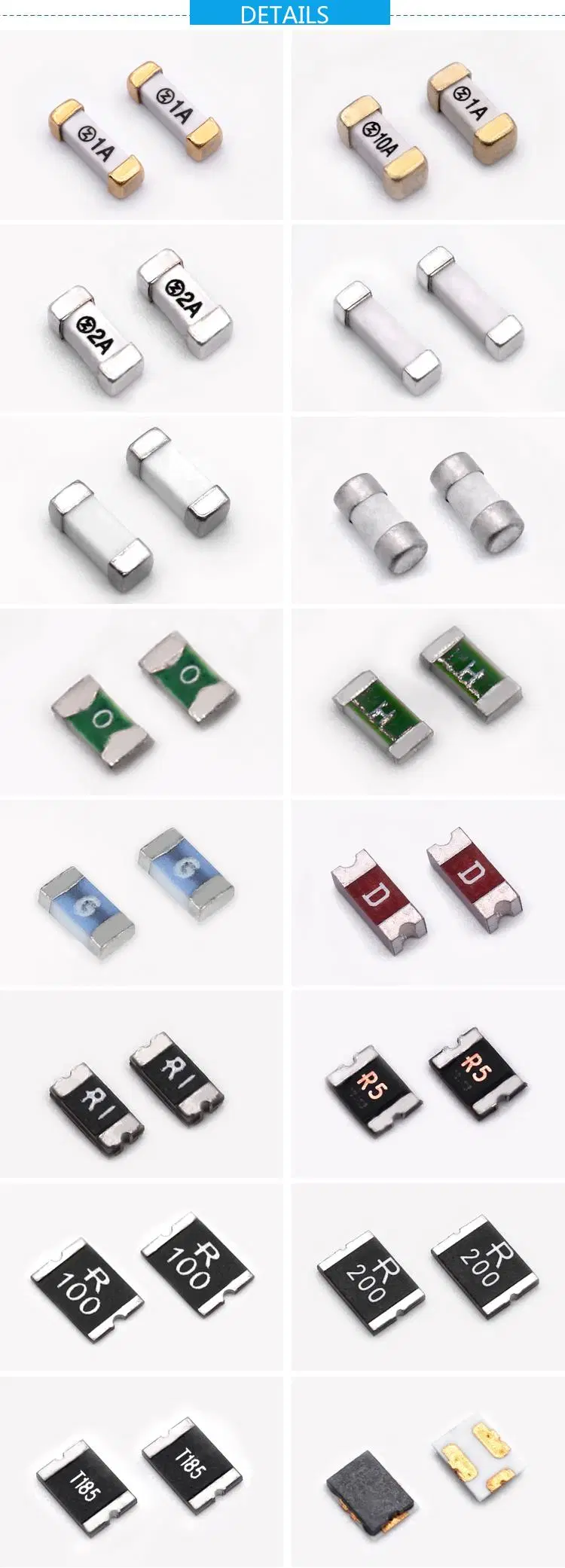 0603 1206 2410 6125 1032 4512 1250 Ceramic Surface Mount Fuse Fast Blow SMD Fuse Time Delay SMD Fuse