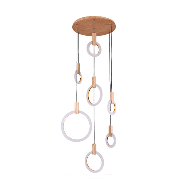 Nordic Wood Pendant Lamp Lighting Novelty Pendant Light Loft Kitchen Indoor Cafe Decoration Suspended Lamp (WH-AP-168)