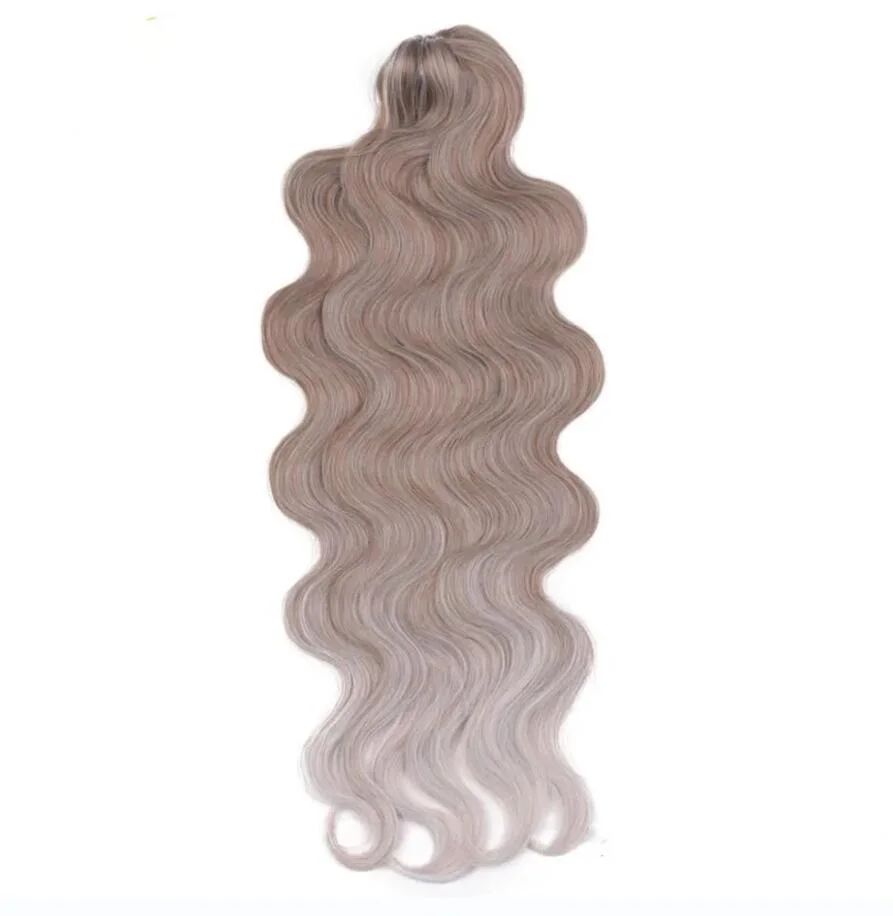 Wholesale Synthetic 24inch Body Wave Crochet Soft Long Hair Goddess Braids Hair Natural Wave Ombre Blond Hair Extensions