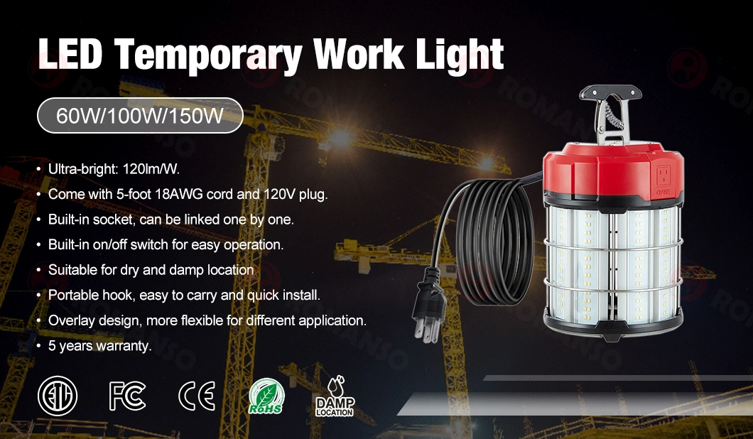 6500K Romanso or ODM China Industrial Work Lighting Temporary