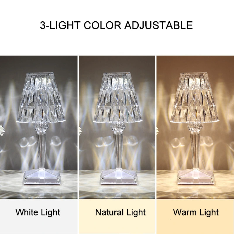 Wholesale Nordic Modern Design Luxury Hotel Bed Side Office Bedroom Acrylic LED Rechargeable LED USB Light Battery Table Lamps Home Decor Decorative Lighting