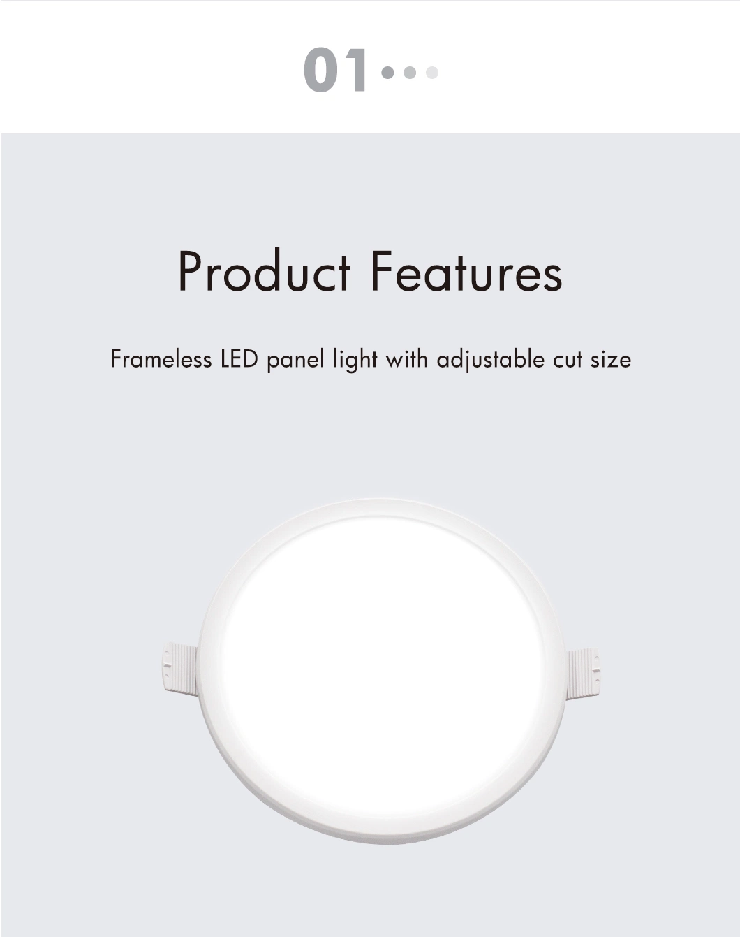 Frameless Recessed Round LED Panel Light Manufactures Luminous White Lamp Lighting Office