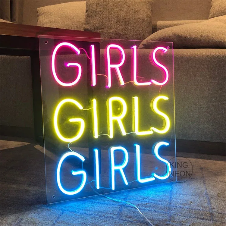 Glodmore2 Girls Girls Girls Illuminated Letters Sign Words Neon Sign Dropshipping RGB Colorful Flex LED Custom Neon Sign Light