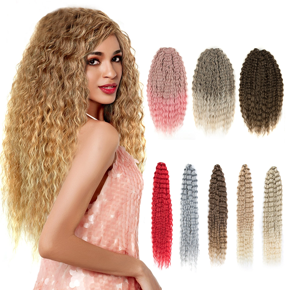 Ariel Curl Water Wave Twist Crochet Hair Blonde Synthetic Braiding Hair Extension