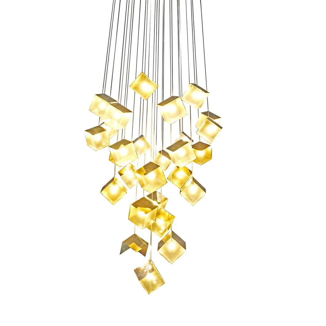 Modern Lighting Ice Replica LED Light Gold Big Pendant Lamp Chandelier