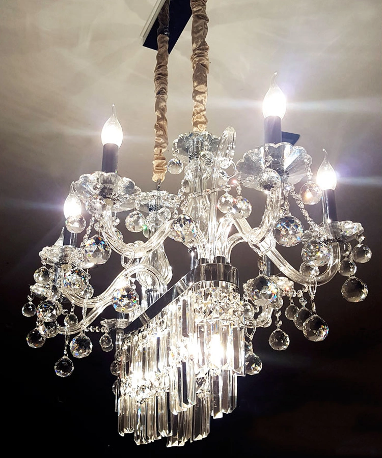 Classic Vintage Crystal Elegant Decoration Pendant Ceiling Lamp Candle Chandeliers Lighting Fixture for Living Room Dining Room Bedroom