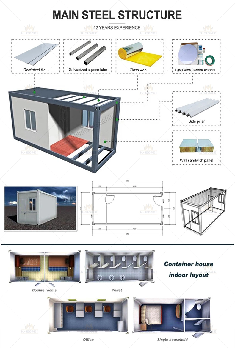 2 Storey Rooftop Glass Wall Prefabricated Container Store