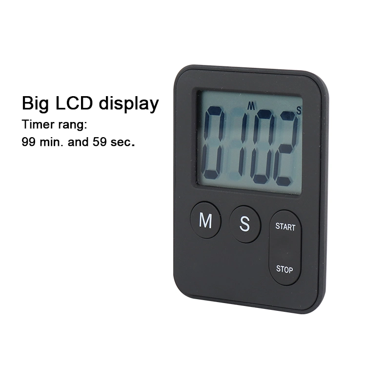 ABS Plastic LCD Digital Kitchen Timer with Adsorption Magnet