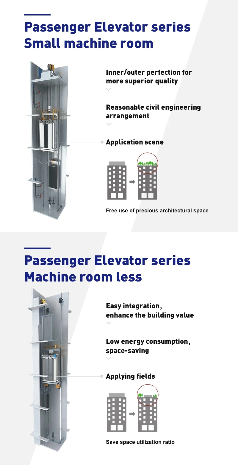 Two Way Enter Exit Passenger Eelevator for 10 Passengers