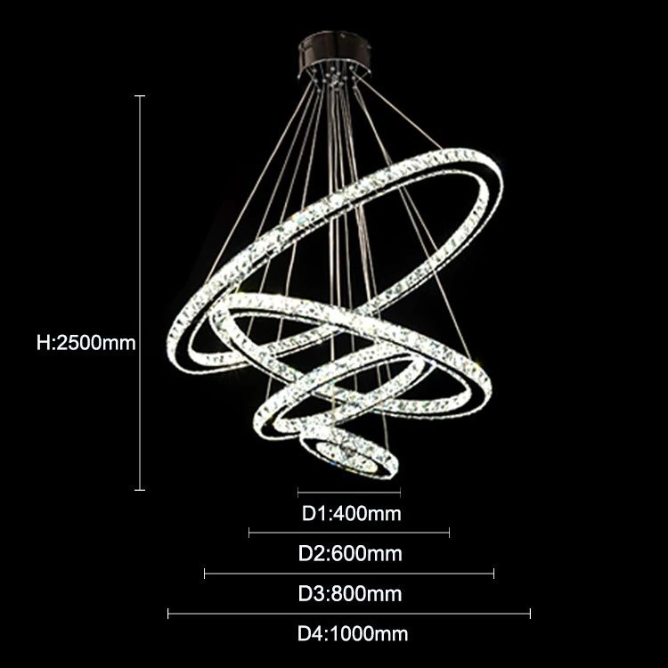 Tpstar Lighting Home Decoration LED Modern Luxury Crystal Glass Large LED Light Hotel Modern Lamp Chandelier