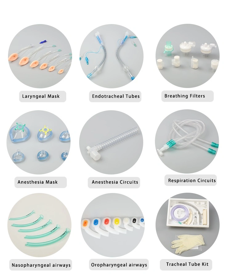 Disposable Mechanical Ventilator Tubing Corrugated Anesthesia Breathing Circuit