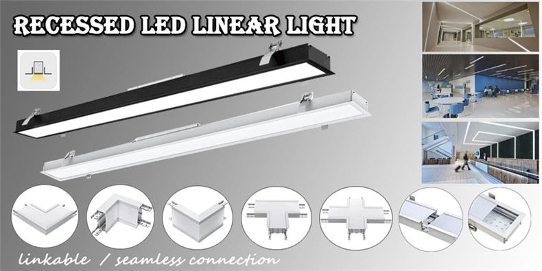 40W Linkable LED Architectural Recessed Linear Office Lighting