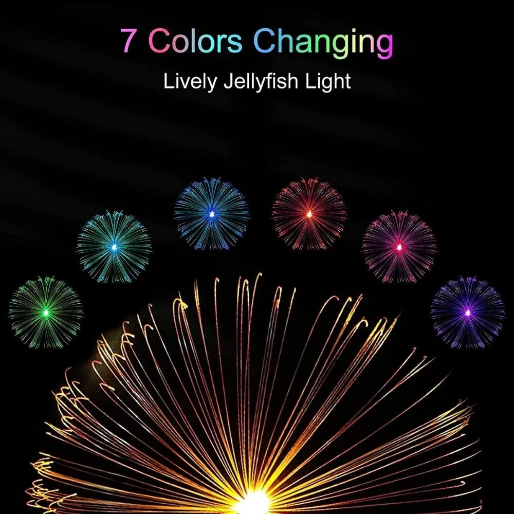 Jellyfish Lamp Color Changing Solar LED Outdoor Jellyfish Fiber Optic Garden Floor Lawn Pathway Street Lighting D&eacute; Cor Wyz20504