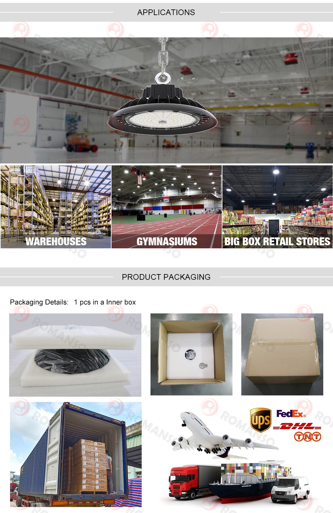 Eye Protection IP65 Cattle Farm Epistar LED Warehouse High Bay Lighting