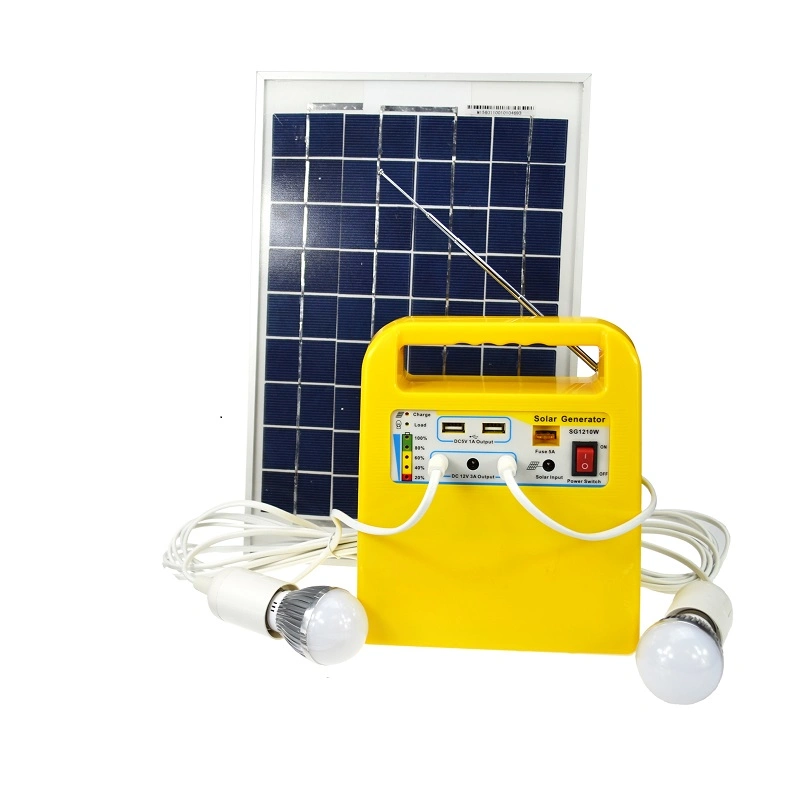 Solar Home Power Station 12V DC Solar Panel Green Lighting