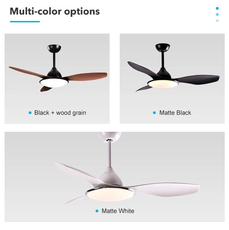 Adjustable Smart Remote Control 3 ABS Blades Modern LED Ceiling Fan with Light