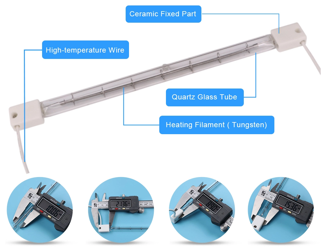 Halogen Infrared Paint Curing Emitter Quartz Twin Tube Baking Lamp Auto IR Heating Lamp 3000W 220V Shortwave Infrared Heater