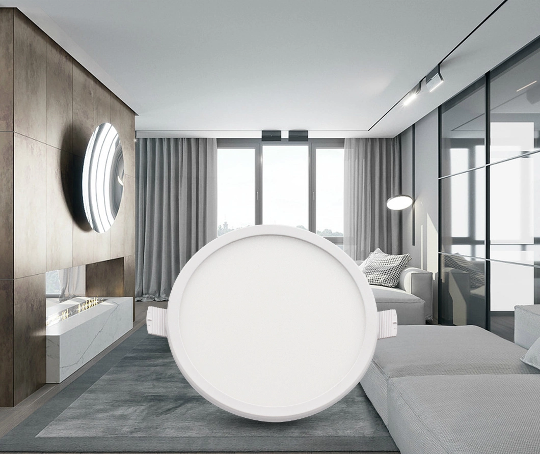 Frameless Recessed Round LED Panel Light Manufactures Luminous White Lamp Lighting Office