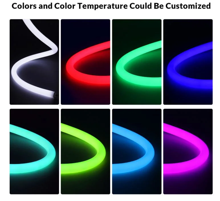 360 Degree RGB 12v 22mm IP67 LED Neon Rope Light Flex Neon Strip Lights