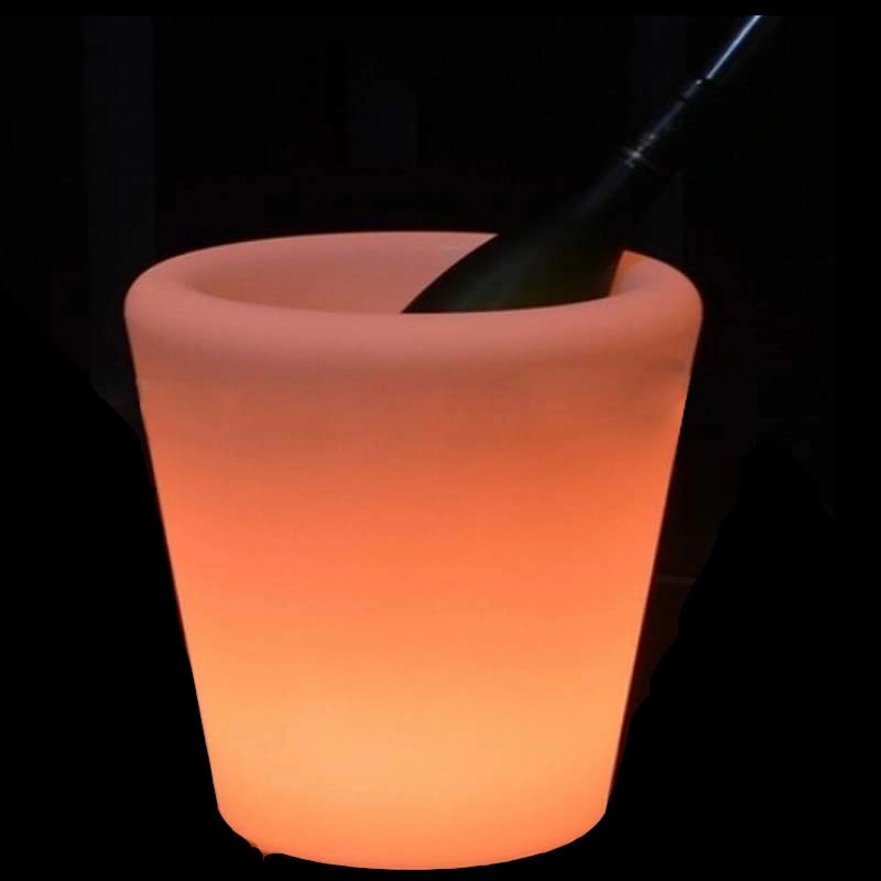Rechargeable Battery Operated Party Lights RGB LED Table Furniture Plastic Round Flower Pot Decorative Light