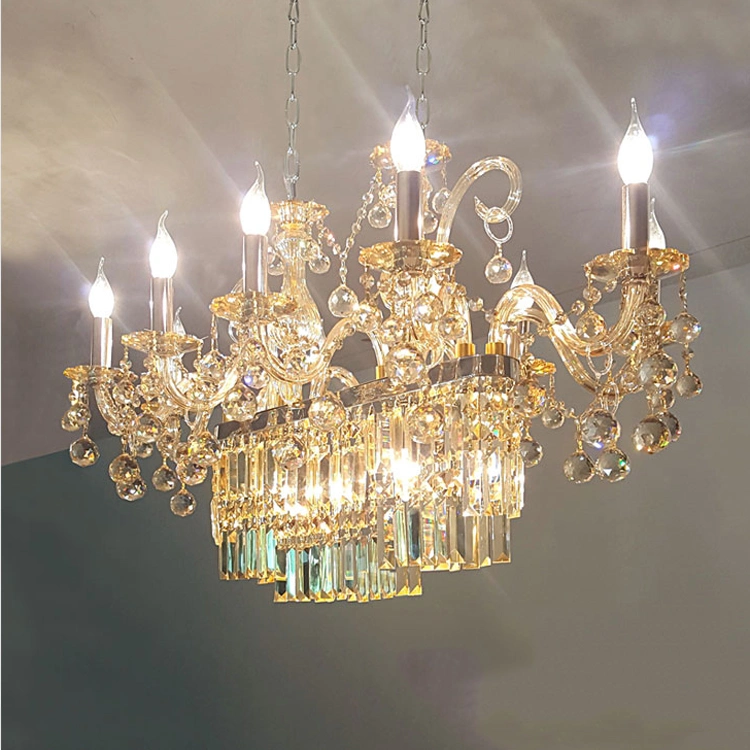 Classic Vintage Crystal Elegant Decoration Pendant Ceiling Lamp Candle Chandeliers Lighting Fixture for Living Room Dining Room Bedroom