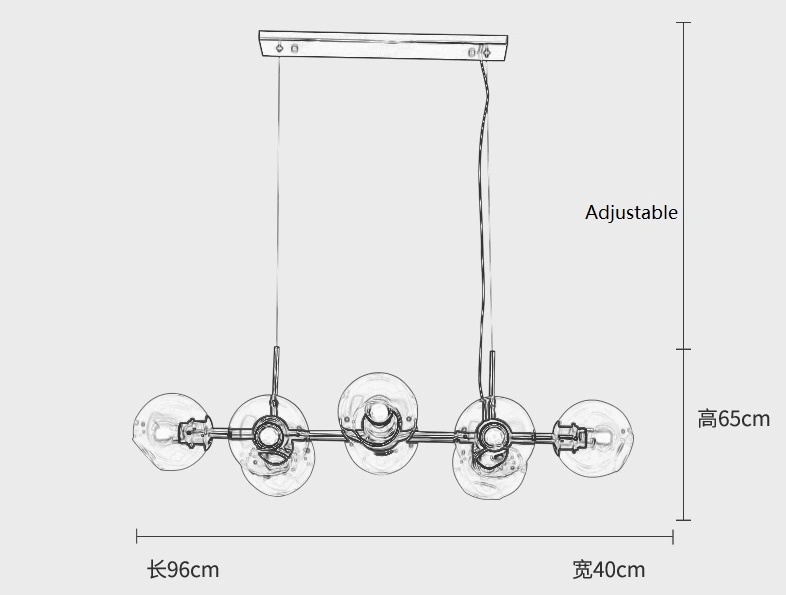 China Factory Modern Clear Glass Chandelier LED Hanging Lamp Pendant Lighting for Dining Room Zf-Cl-096