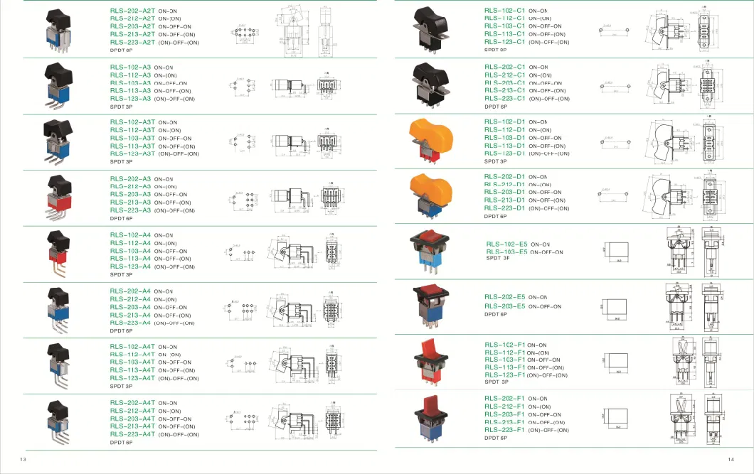 Factory Price Lt1132c Single Pole on-off-on Auto Reset Toggle Switch UL