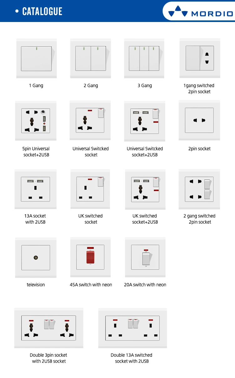 UK Switch Socket Light Dimmer 300W K1.2 Series