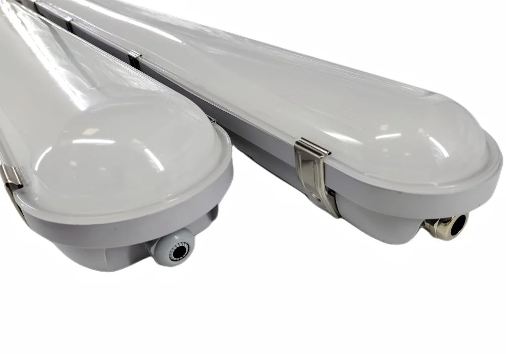 2FT 4FT 5FT Waterproof IP66 20W 40W 60W Linkable Tunnel Railway Train Station Vapor Tight Tube Batten Motion Sensor 90min Emergency RGBW LED Tri Proof Light