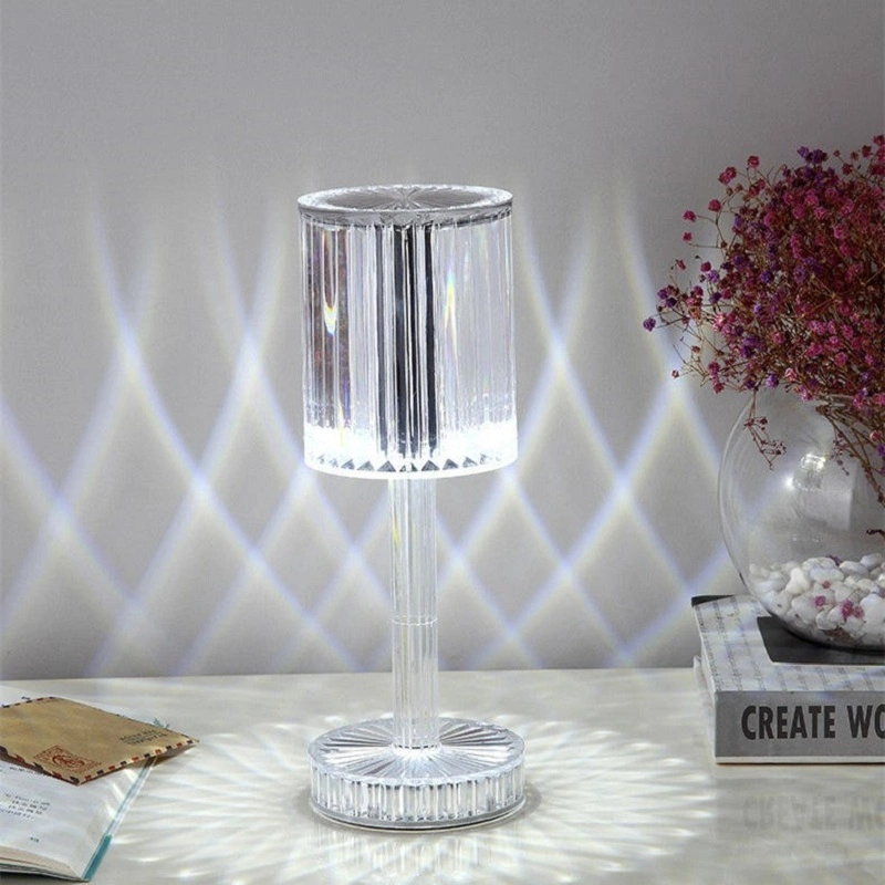 USB Rechargeable Crystal LED Decorative Atmosphere RGB Touch Table Lamp