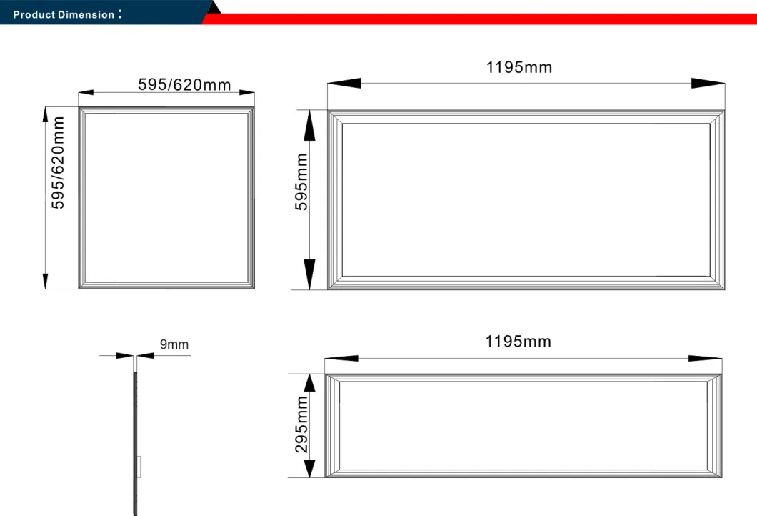 36W/40W/48W 600*600mm Suspended Square PMMA LED Panel Light with Dali for Ceiling